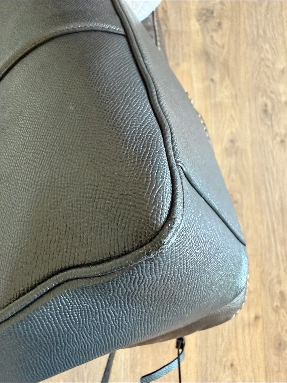 Coach Black Pebble Leather Briefcase/Computer bag with ID Tag
